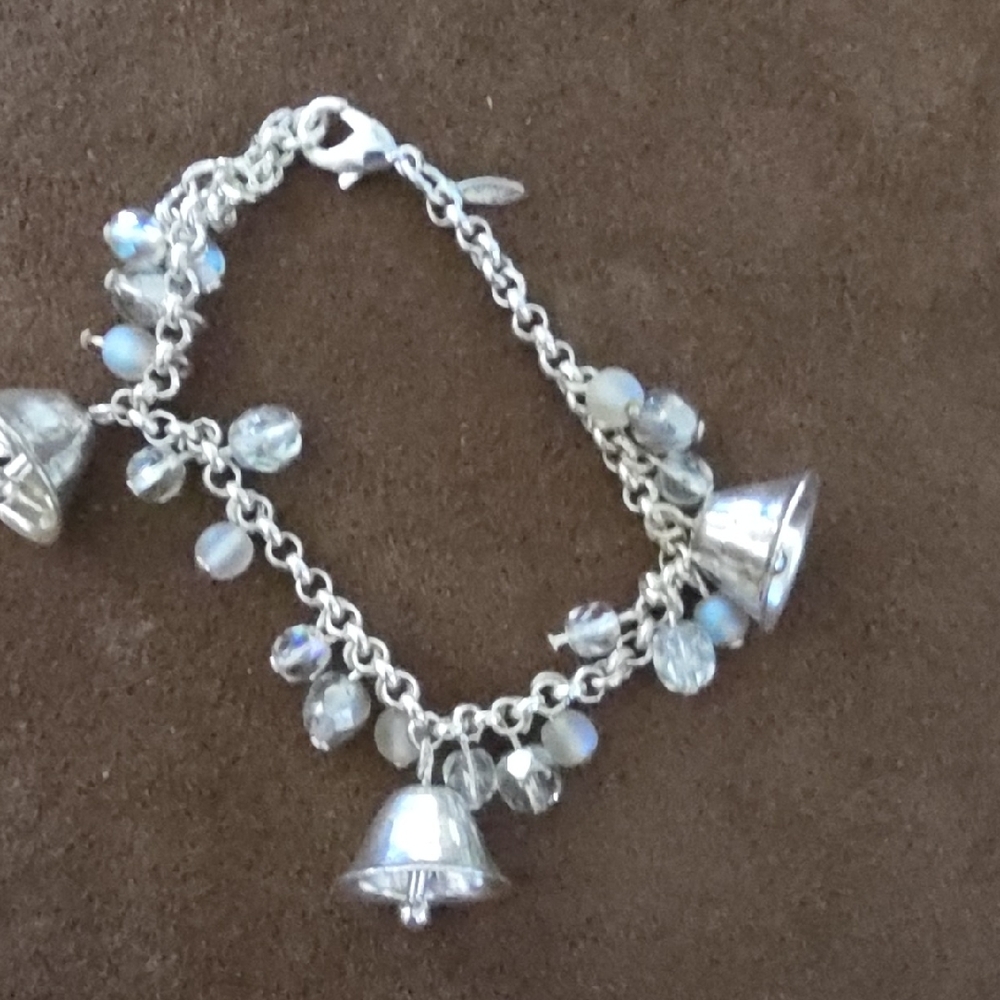 Avon Silver Bracelet with Bells and Beads